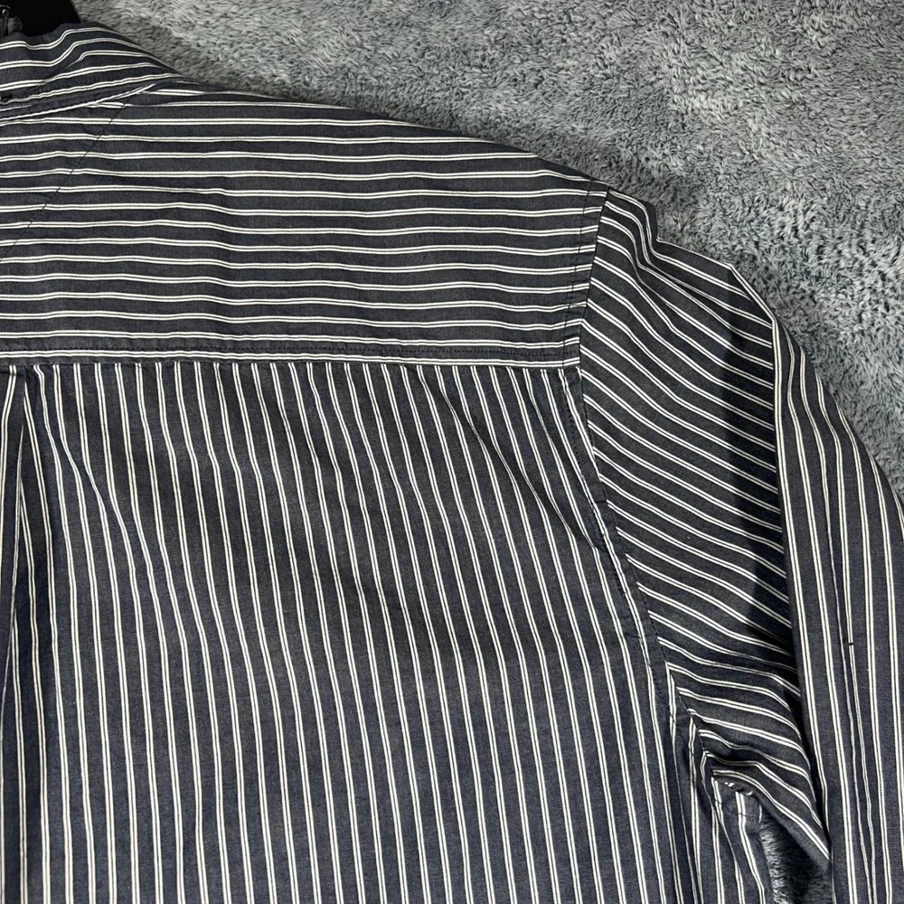 Tommy Hilfiger Mens XL Blue White‎ Striped Button Down Shirt Long Sleeve